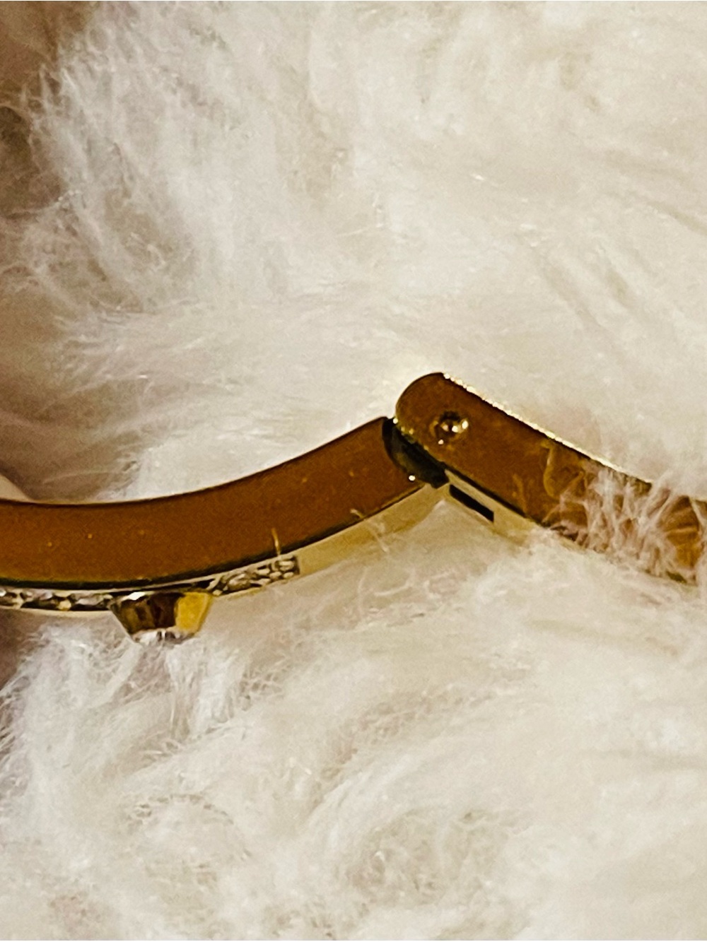Michael Kors Gold Pavé Studded Hinged Bangle Bracelet - Picture 8 of 9